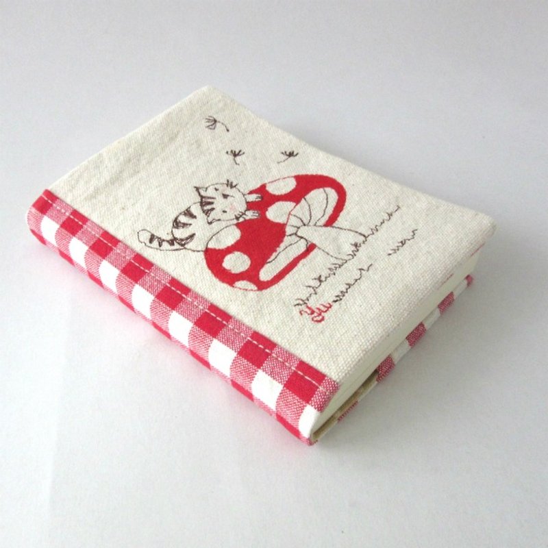 Special offer Kitten─Blank small notebook original price 550 - Notebooks & Journals - Cotton & Hemp Red