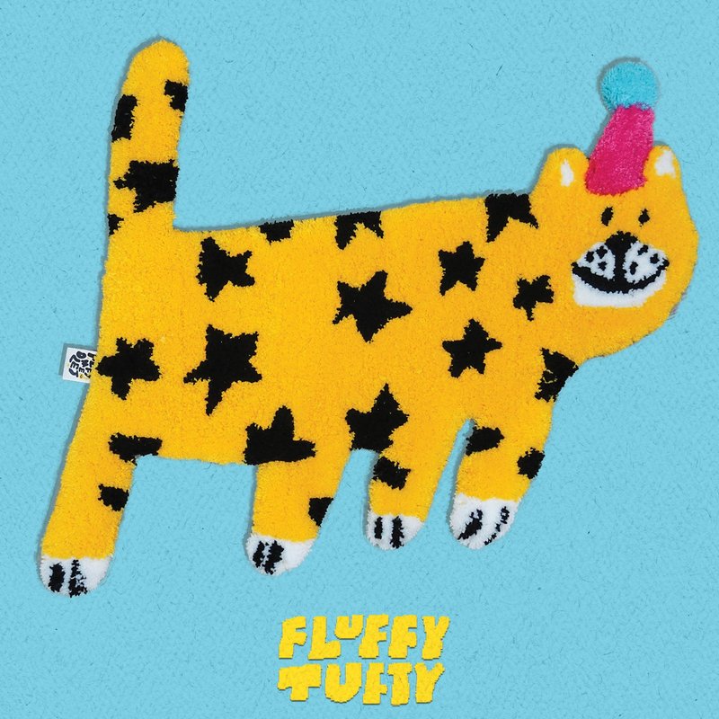 オーダーメイド - STAR TIGER FLUFFY TUFTY ラグ - 絨毯・カーペット - その他の素材 イエロー