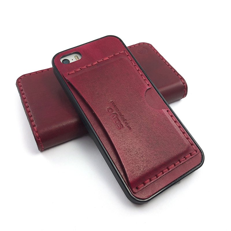 | Saiyo leather custom | COMBO leather hand made / dual-use mobile phone case / card holster | - Phone Cases - Genuine Leather Multicolor