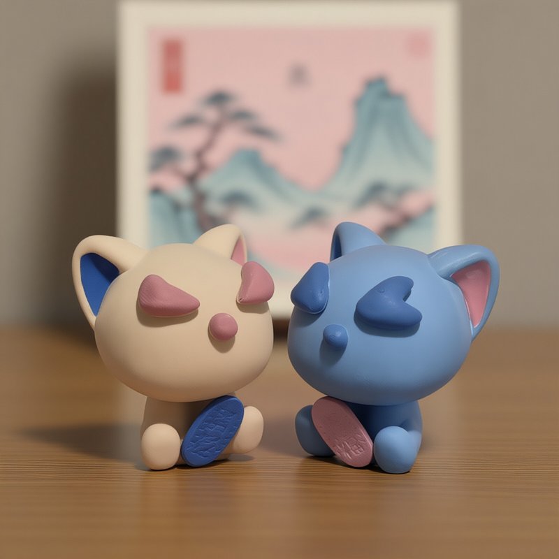 【えんぎ猫】祈願擺件0907-0913 - 公仔/玩偶 - 環保材質 