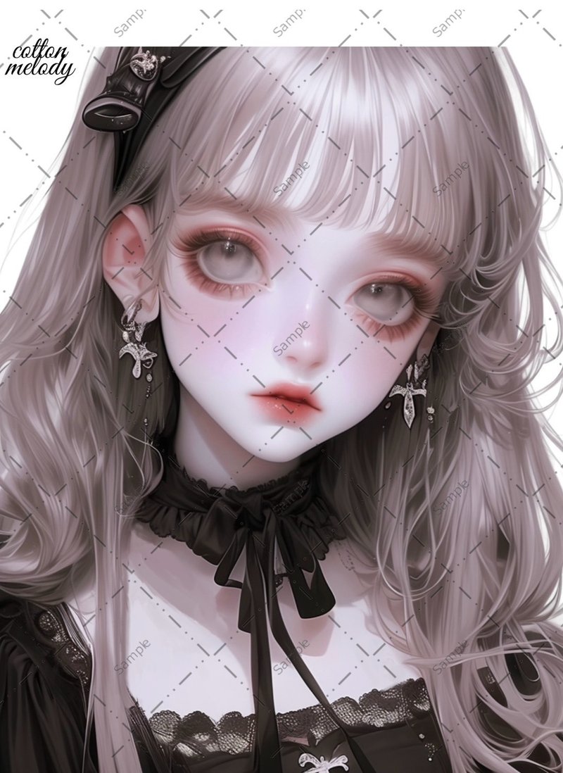 original sticker no.673 人物ステッカー オリジナルステッカー 人物ステッカー 女の子ステッカー オリジナル人物ステッカー - 貼紙 - 紙 