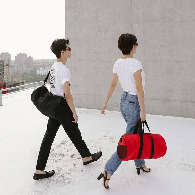 Neoprene Boston Bag 防水波士頓包 - 側背包/斜背包 - 防水材質 紅色