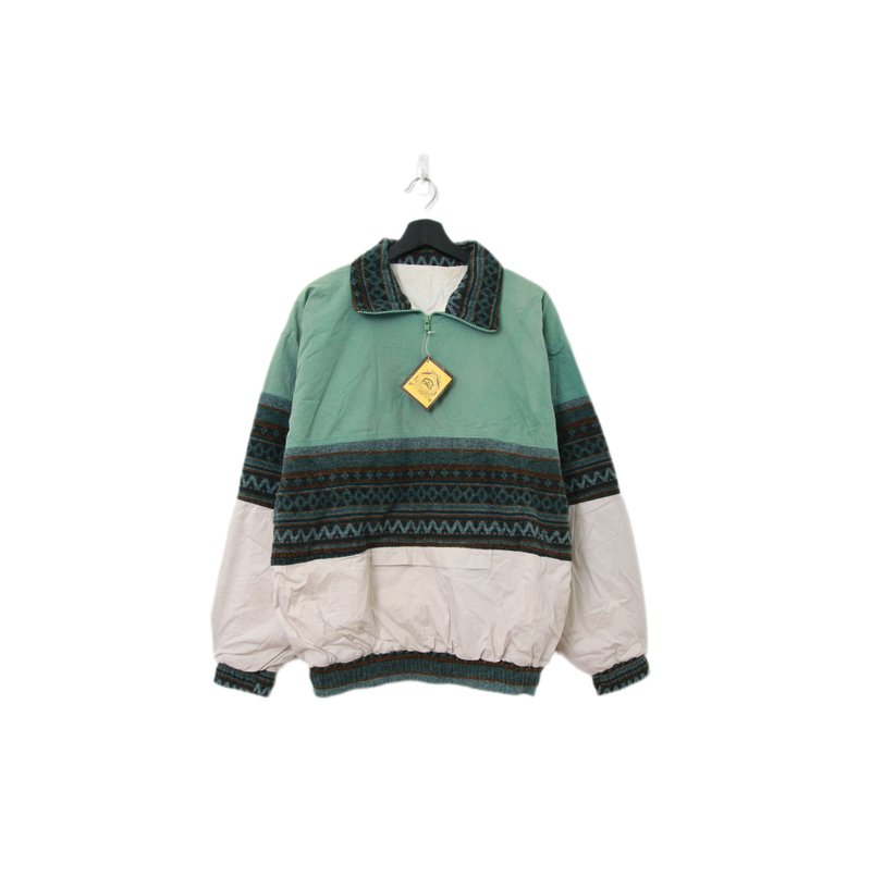 Back to Green-復古毛衣 半拉 毛衣拼接 ws-03vintage sweater - 女毛衣/針織衫 - 棉．麻 