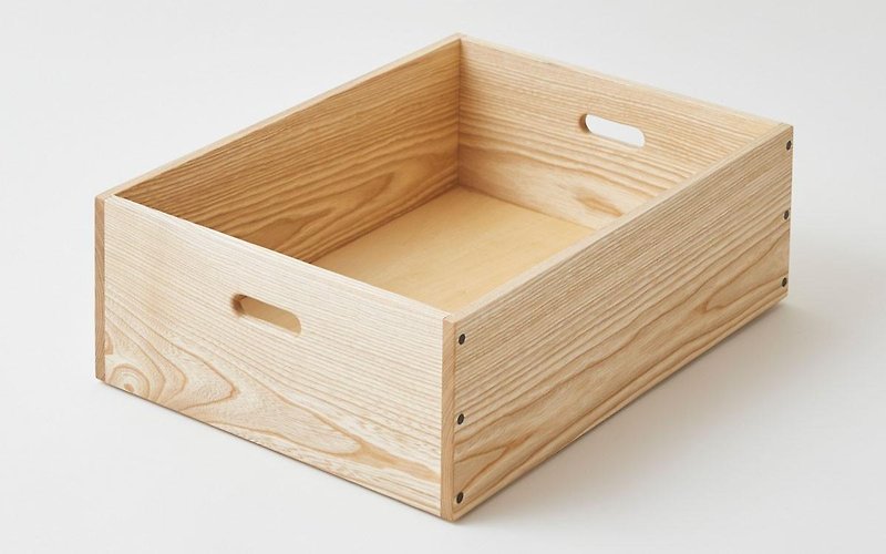 木のスタッキングボックス　No.3　A3・CDサイズ - その他の家具 - 木製 カーキ