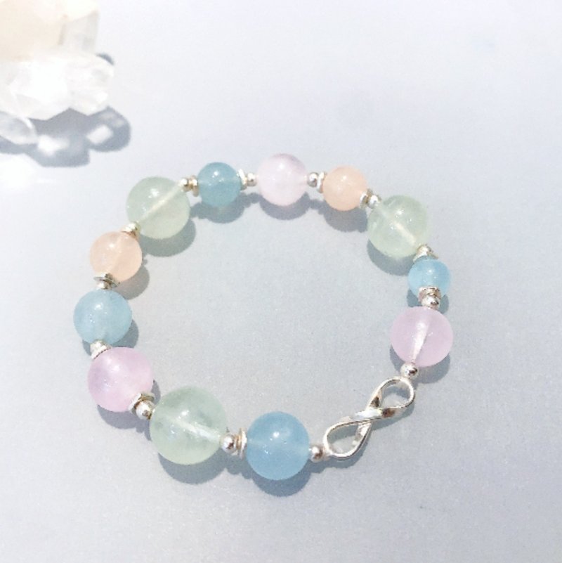 Ops Silver Morganite  Handmade Gemstone Gift Jewelry bracelet - สร้อยข้อมือ - เครื่องเพชรพลอย หลากหลายสี