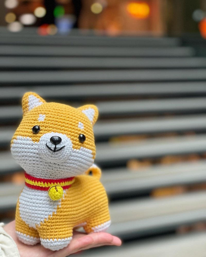 [Can be customized] [Handmade] Shiba Inu doll Mao Leng is fully hand-knitted and made in Hong Kong - Knitting, Embroidery, Felted Wool & Sewing - Cotton & Hemp Yellow