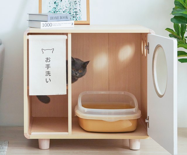 ぱいぱい猫用トイレキャビネット シングル洗面器モデル (ご自身 ぱいぱい猫用トイレキャビネット シングル洗面器モデル (ご自身