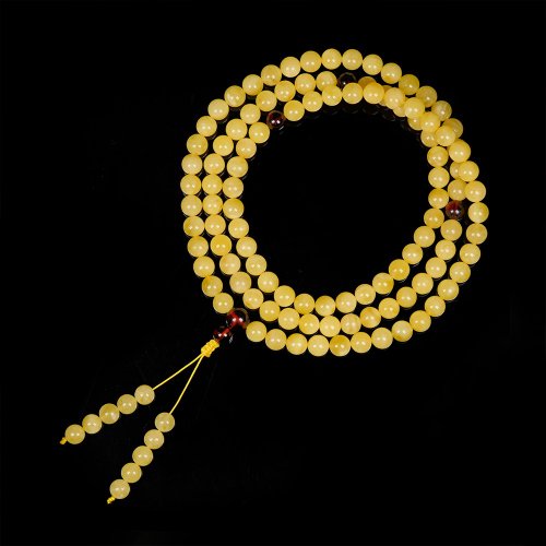 正佳珠寶 Gemsrich Jewelry 【正佳珠寶】蜜蠟琥珀 頂級白金滿蜜 7.8-8.3mm 蜜蠟轉運珠