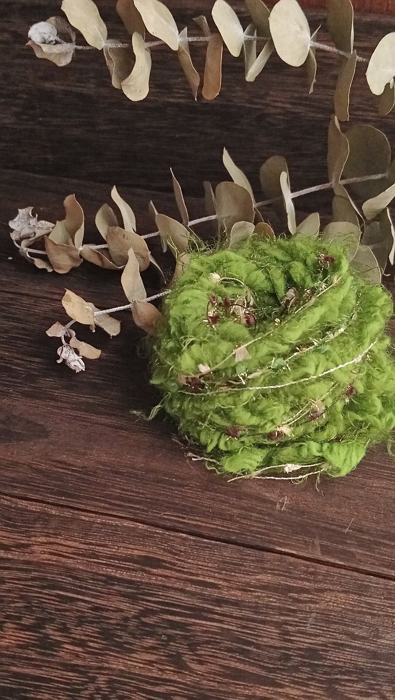 日本混合紗線　100公分 - 編織/刺繡/羊毛氈/縫紉 - 聚酯纖維 綠色