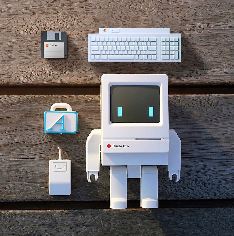 Classicbot Ver 1.5 collectible toy, for lover of retro computing - ตุ๊กตา - พลาสติก ขาว