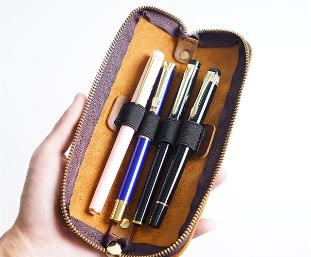 Handmade Vintage Pen Case Pen Pencil Zipper Leather Case Stationery Bag -  Shop hening2014 Pencil Cases - Pinkoi