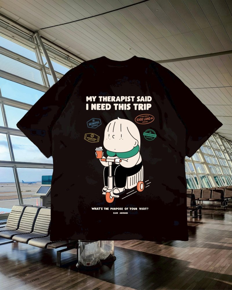MY THERAPIST SAID I NEED THIS TRIP T-SHIRT - 男 T 恤 - 棉．麻 黑色