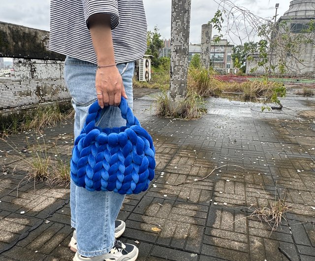 Hand-knitted Unique Velvet Hand online Bag