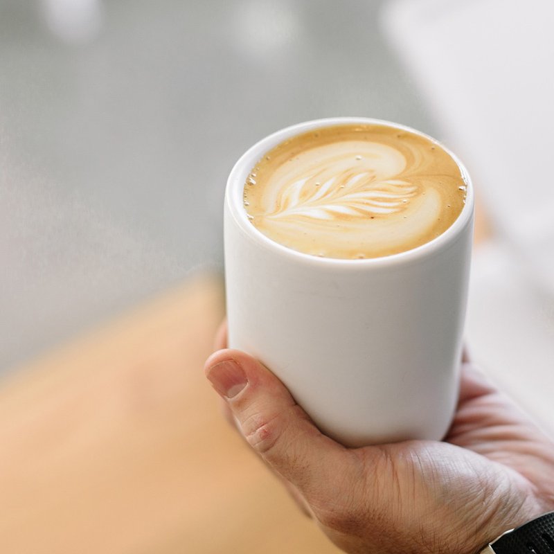 FELLOW MONTY 雙層陶瓷咖啡杯– 11oz(霧面白)拿鐵杯拉花杯 - 咖啡壺/手沖壺 - 不鏽鋼 白色