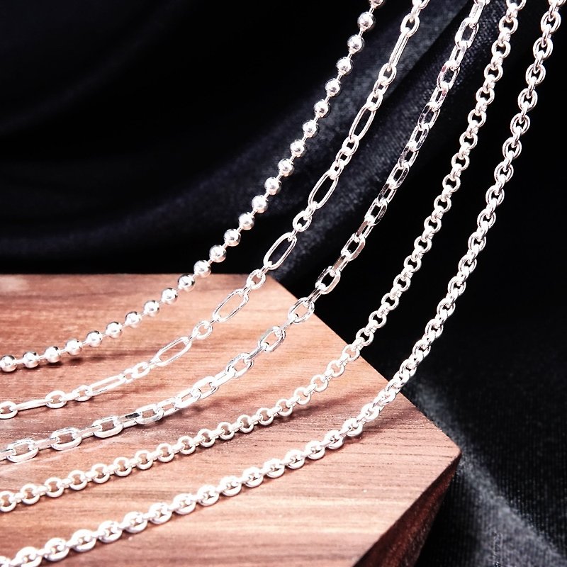 Versatile Classic Silver 925 Sterling Silver Girls Boys Unisex Necklace Custom Length Chain - สร้อยคอ - เงินแท้ สีเงิน