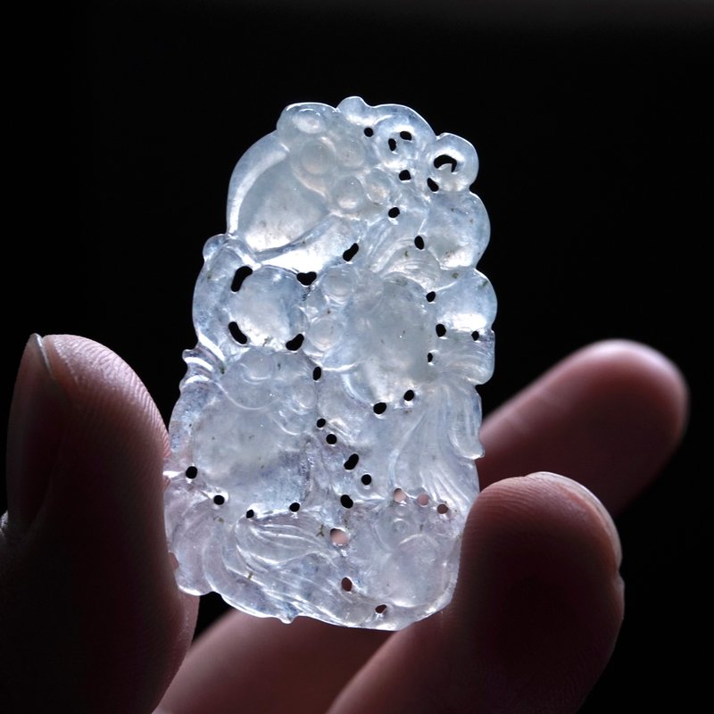 Ice Jadeite, Exquisitely Carved 