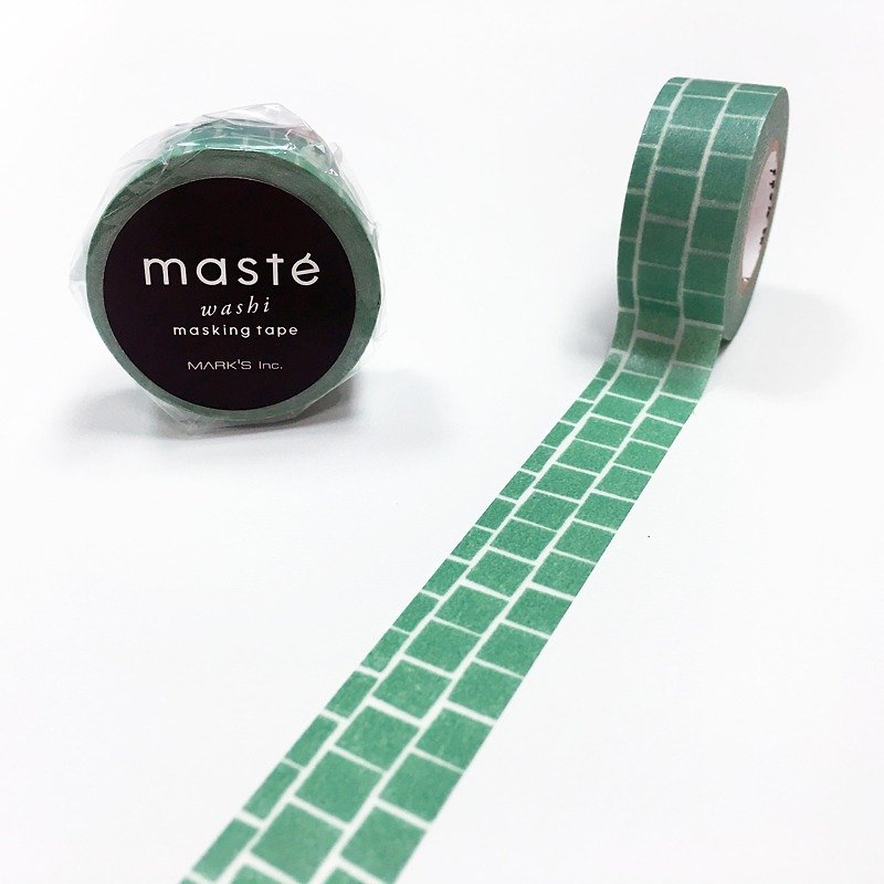 masteと紙テープ海外限定シリーズ - 基本[タイル - グリーン（MST-MKT196-GN）] - マスキングテープ - 紙 グリーン