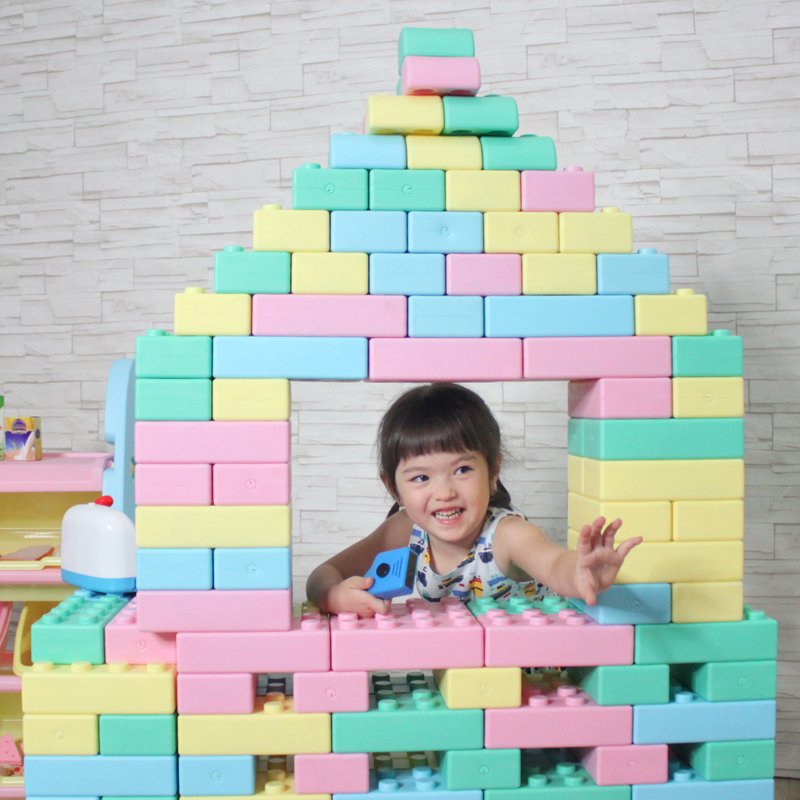 WOOHOO FantasBrick Large Shaking Soft Building Blocks - 120+38pcs [Free Storage Bag x4] - Kids' Toys - Plastic Multicolor