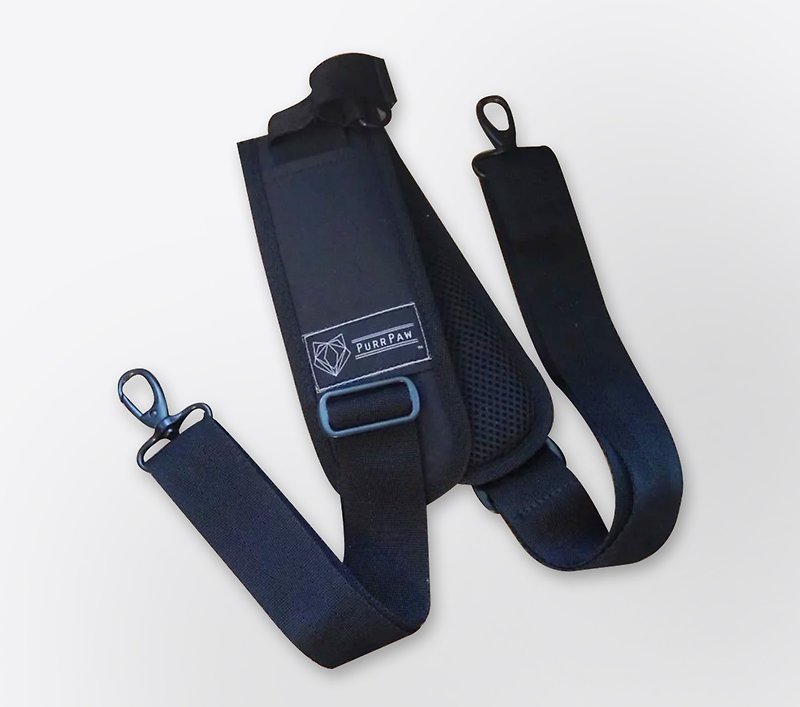 PurrPaw exclusive design [single shoulder conversion strap] pet bag accessories - กระเป๋าสัตว์เลี้ยง - เส้นใยสังเคราะห์ สีดำ