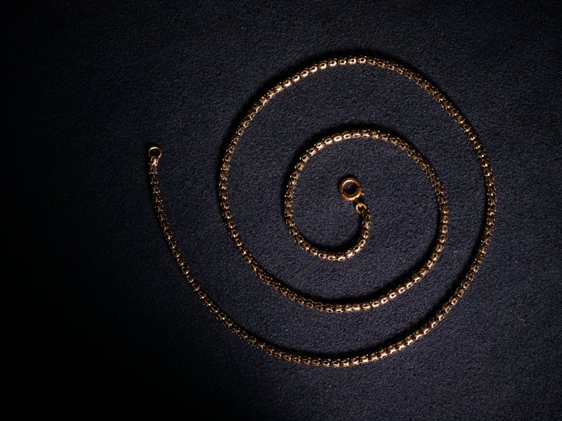 1870s 英國 維多利亞時代 鏤空蛇鍊 - 項鍊 - 貴金屬 金色