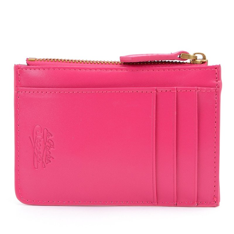 Leather Card Holder - Coin Purses - Genuine Leather Pink