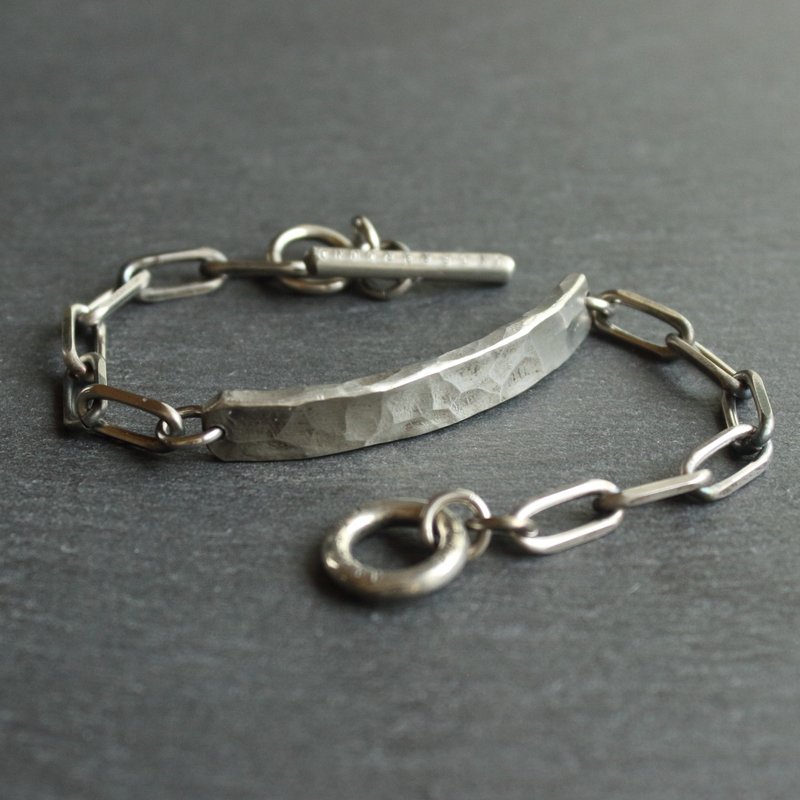 錫×銀手鐲  ID 鏈 Bracelet -KOBAN- - 手鍊/手環 - 銀 銀色