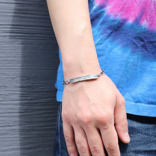 Tin × silver bracelet [Twist Tin Bangle] Bangle metal Silver