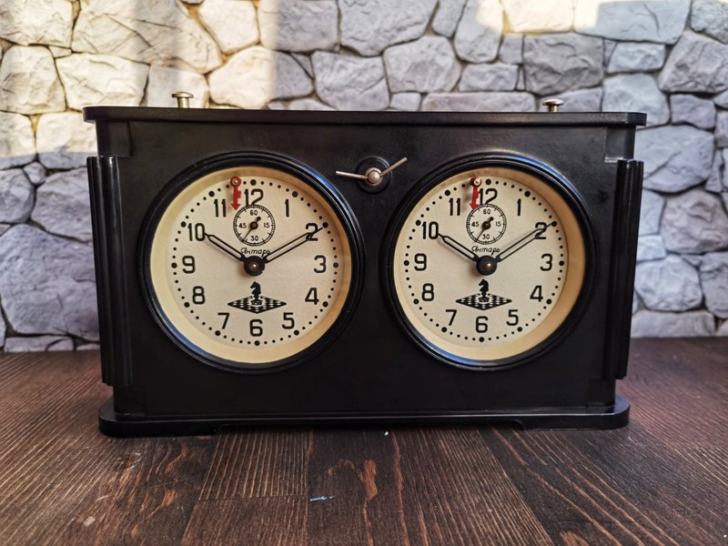 USSR Rare tournament chess clock JANTAR  Carbolite mechanical clock 1960s - 時鐘/鬧鐘 - 其他材質 