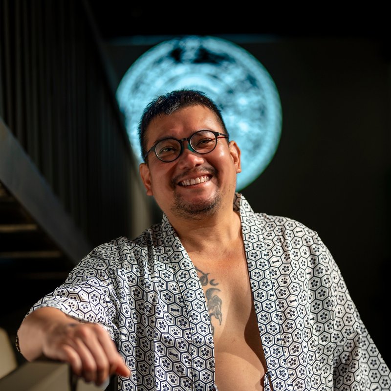 日式外套-櫻花龜甲(白) - 男夾克/外套 - 棉．麻 白色