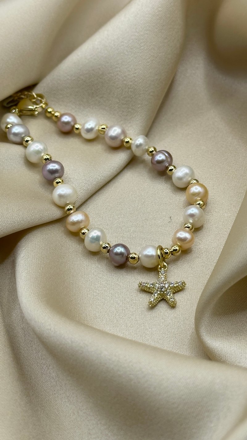Estrella de Mar スターフィッシュ パール ブレスレット | 天然パール | 14Kゴールド - ブレスレット - 真珠 