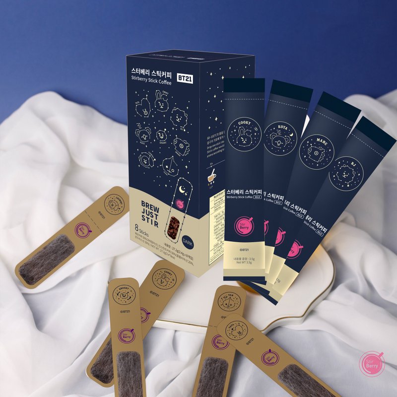 3 盒組 | 韓國 BT21 手沖棒狀咖啡 深焙 8入/盒 - 咖啡/咖啡豆 - 新鮮食材 