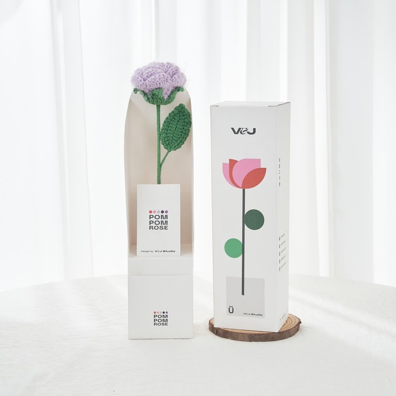 針織玫瑰 POMPOMROSE 守護的愛 - 擺飾/家飾品 - 聚酯纖維 紫色