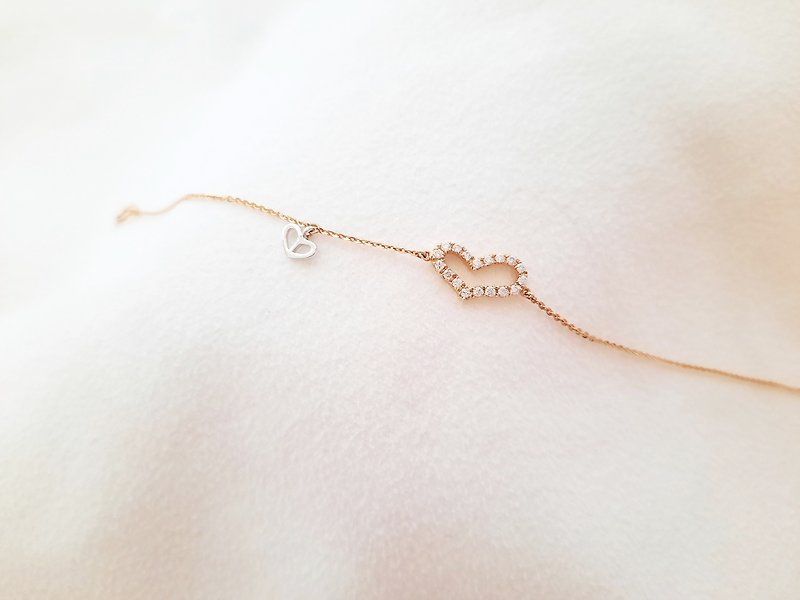 Romantic Diamond Love Bracelet 18K - สร้อยข้อมือ - เพชร 