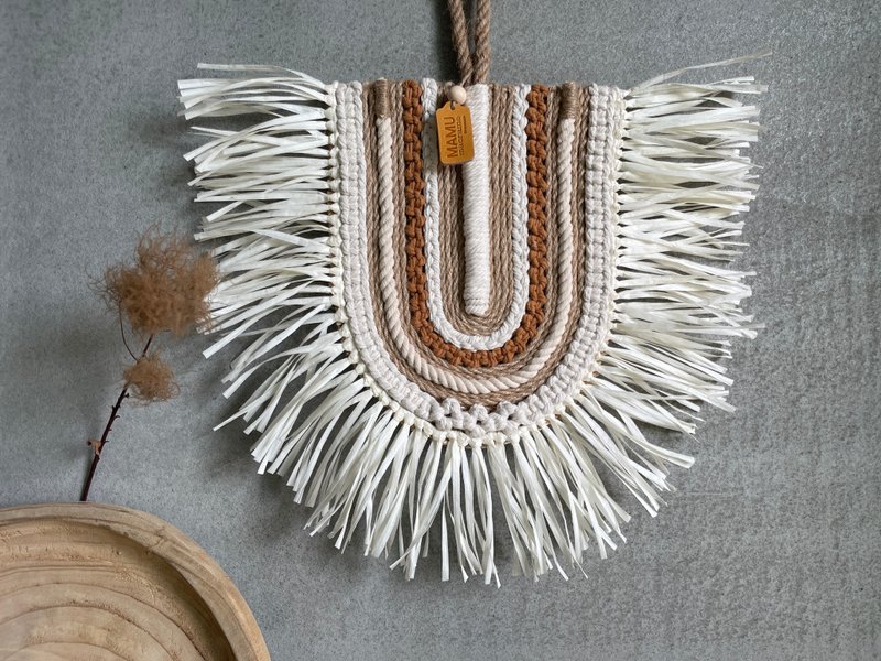 Macrame exotic/bohemian woven fan - Wall Décor - Cotton & Hemp 