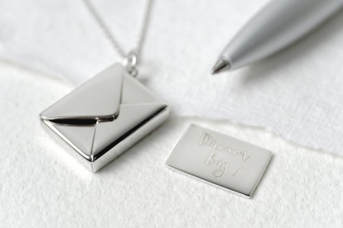 Medium Letter Envelope Necklace - Large Version Long Chain | Custom Gift