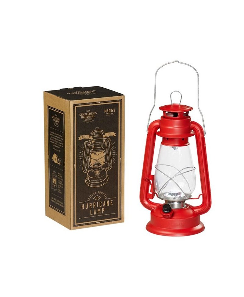 British Wild and Wolf British gentleman retro industrial wind outdoor camping lamp portable LED chandelier - ชุดเดินป่า - โลหะ สีแดง
