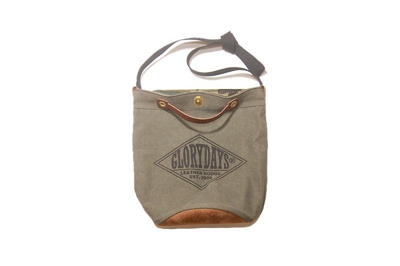 Military canvas bag - Military canvas bucket bag - Messenger Bags & Sling Bags - Cotton & Hemp Green
