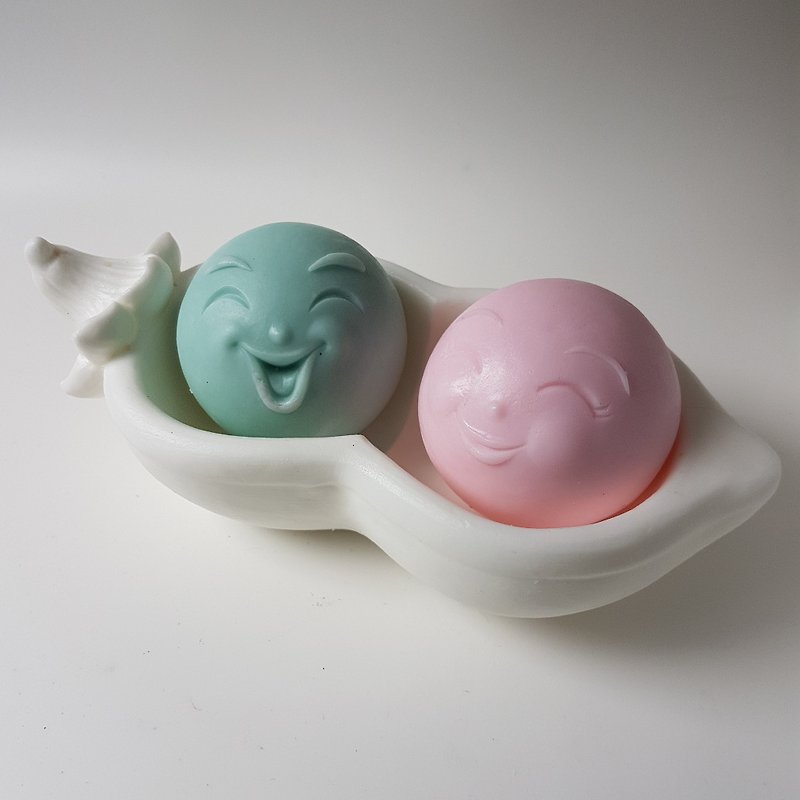 "歡喜豆" 喜豆手工皂及樹脂皂盤組 - 其他 - 其他材質 白色