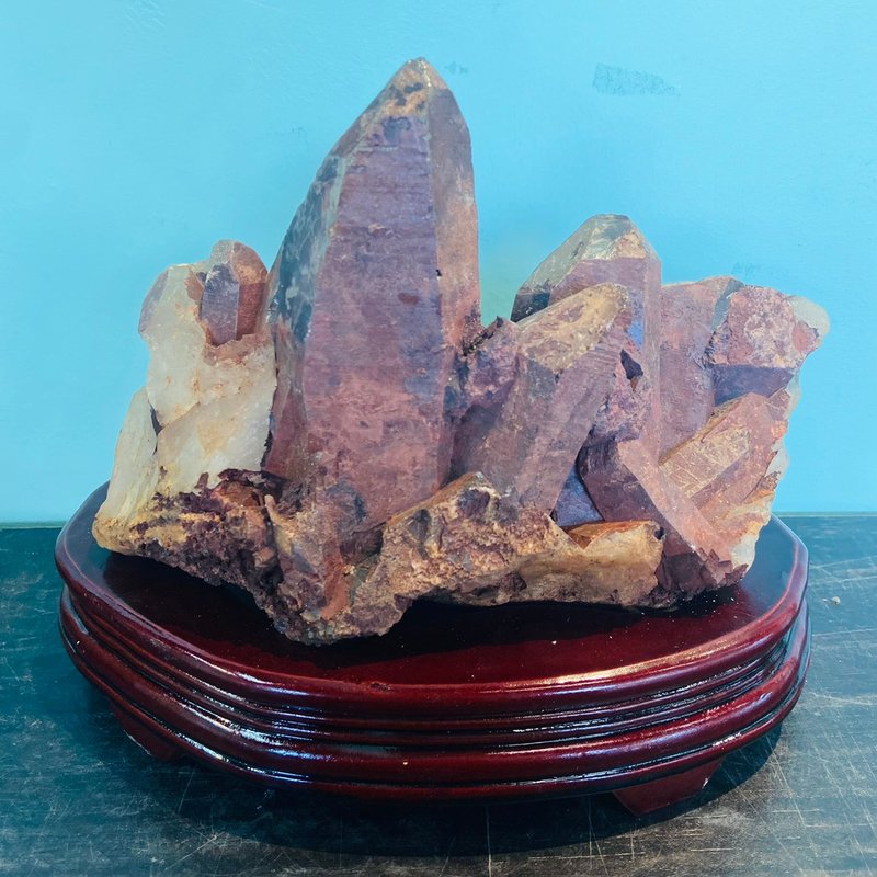 天然紅水晶簇 避邪擋煞 趨吉開運 鎮宅 A388 - 擺飾/家飾品 - 水晶 紅色