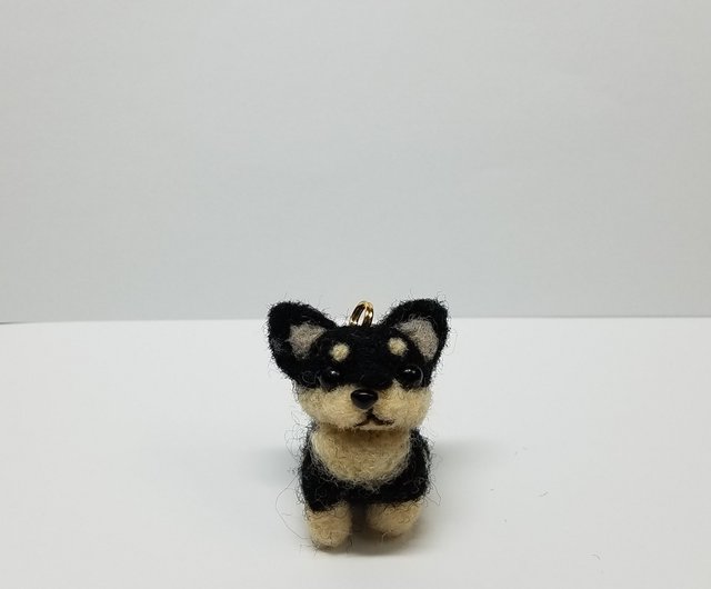 羊毛フェルト チワワキーホルダー ハンドメイド ネーム入り