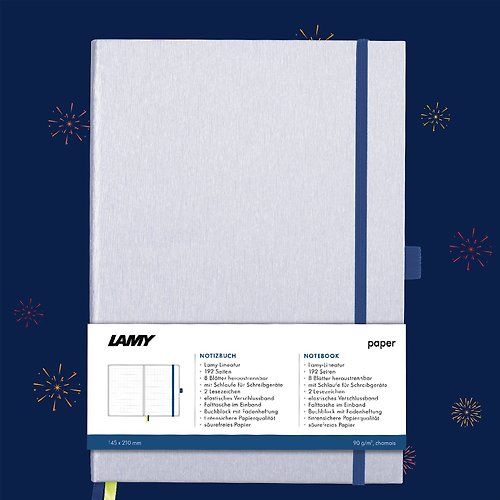 LAMY TAIWAN 官方旗艦館 【客製服務】LAMY 鋼筆用硬式A6筆記本 / notebook恆星系列 銀藍