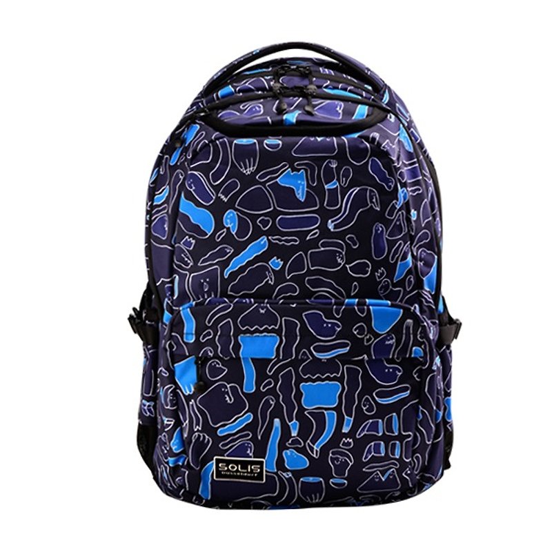 SOLIS 妖怪迷宮系列 Ultra+ 大尺寸前袋款電腦後背包 (道奇藍) - 電腦包/筆電包 - 聚酯纖維 藍色