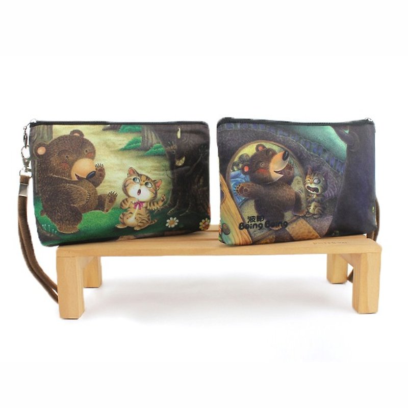 Boing cosmetic bag – The red ghost and the blue ghost in the woods AO-1607-4B - Toiletry Bags & Pouches - Other Materials Green