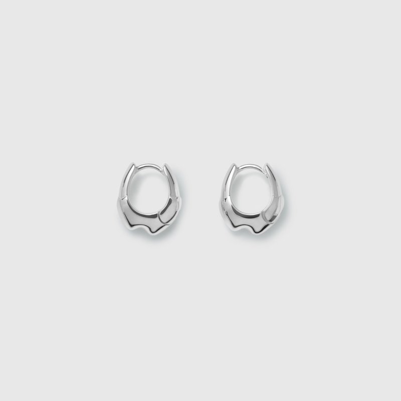 【mervyn】Magma Earring (Plain Silver) Lava Earrings - ต่างหู - เงินแท้ สีเงิน