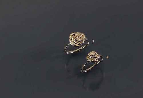 Maple jewelry design 花系列-捲捲玫瑰925銀開口戒