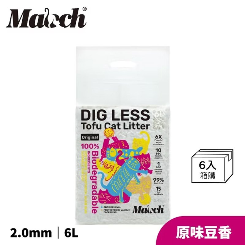 喵趣 植物環保消臭豆腐貓砂-6L (2.0mm) 6入 - 貓砂/貓砂盆/墊 - 環保材質 