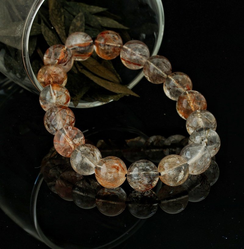 Multi 11mm Rutilated Quartz Bracelet - สร้อยข้อมือ - คริสตัล 