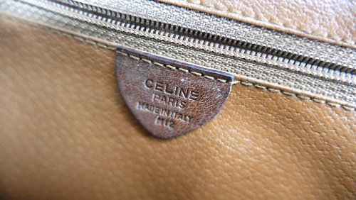 Vintage Celine Triomphe Macadam Monogram Small Structured Tote Bag