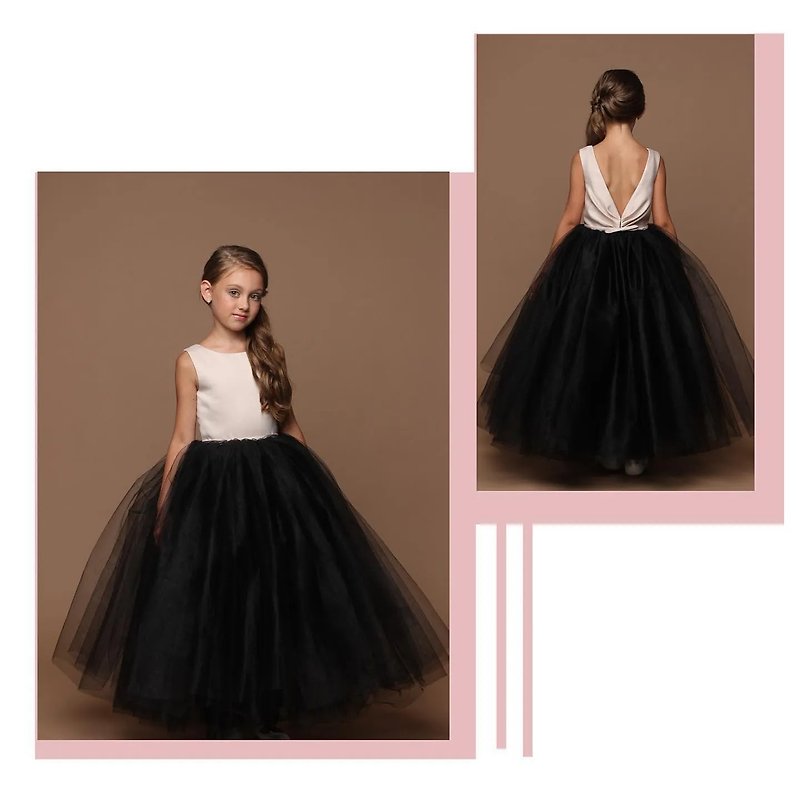 tulle flower lace girl dress for wedding, birthday, concerts. - Kids' Dresses - Other Materials Multicolor