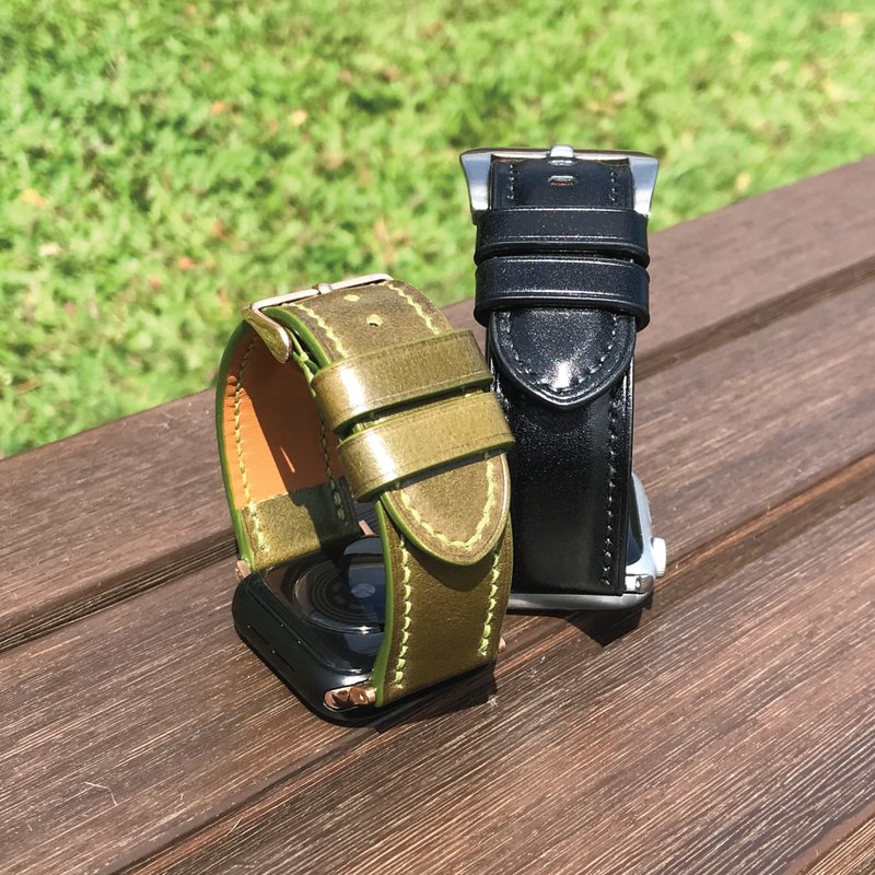 【Apple Watch Strap】Shell Cordovan Collection | Luxury | Handmade Leather in Hong - สายนาฬิกา - หนังแท้ หลากหลายสี